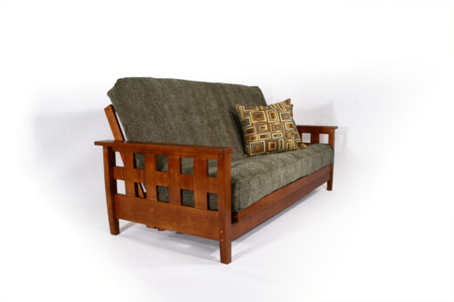 Lambton Full Size Wall Hugger™ Futon Frame - Warm Cherry - Image 2