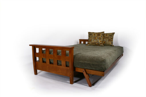 Lambton Full Size Wall Hugger™ Futon Frame - Warm Cherry - Image 4