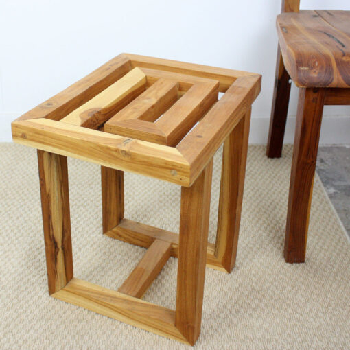 Teak Maze Spa Stool