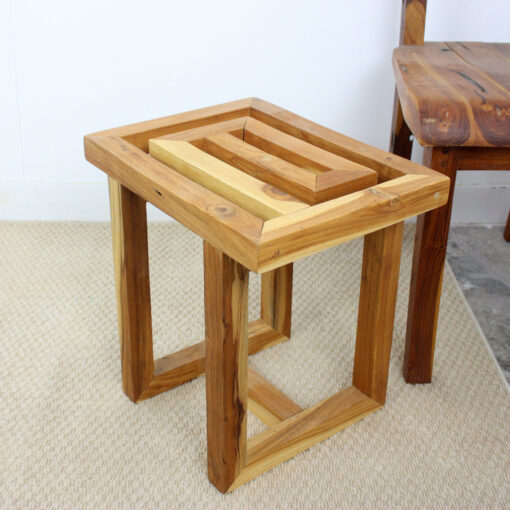 Teak Maze Spa Stool - Image 2