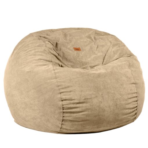 Full Size Khaki Corduroy Bean Bag Sleeper