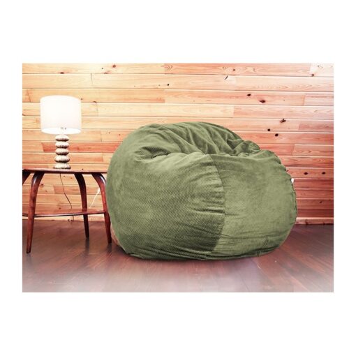 Full Size Moss Green Chenille Bean Bag-Converts To A Bed!