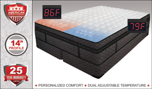 Queen Medallion Soft side Waterbed Luxury 200 Mid Fill with Foundation