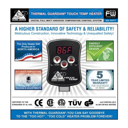 Touch Temp Full Watt Heater for Hardside Waterbeds - Image 3