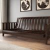 Canby Black Walnut Wall Hugger Futon Frame