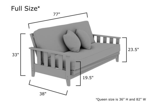 Canby Full Size Wall Hugger™ Warm Cherry Futon Frame - Image 3
