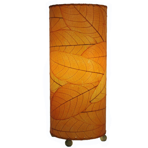 Eangee Outdoor Indoor Cocoa Leaf Cylinder Table Lamp Orange