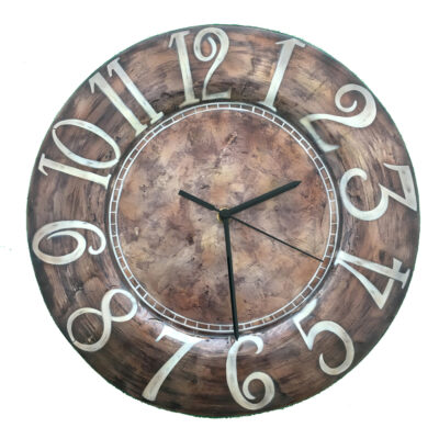 Eangee Clock Wall Decor Brown With White Letters