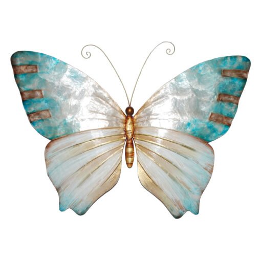 Eangee Butterfly Wall Decor Pearl And Soft Aqua
