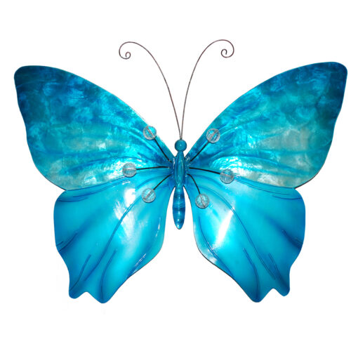 Eangee Butterfly Wall Decor Sea Blue With Beads