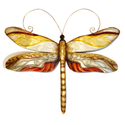 Eangee Dragonfly Wall Decor Pearl Tan And Brown