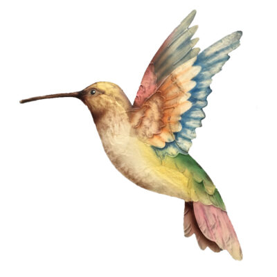Eangee Hummingbird Wall Decor White Red And Blue