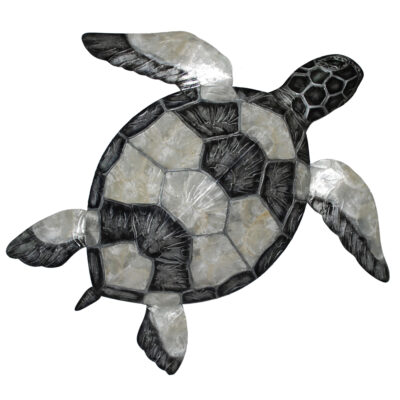 Eangee Sea Turtle Wall Decor Pewter Checkered