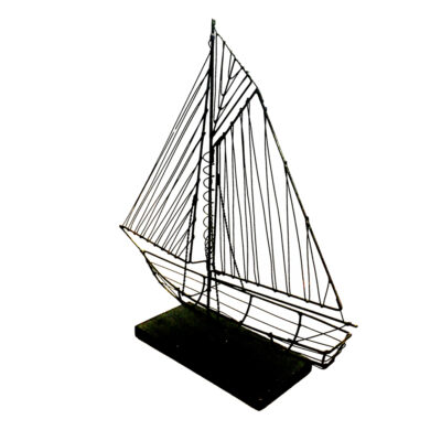 Eangee Wire Sailboat Black Sculpture