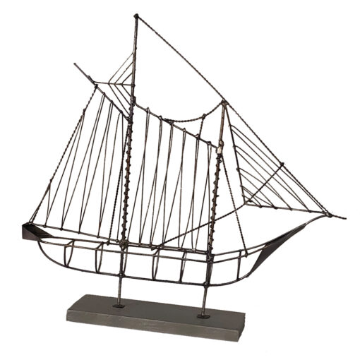 Eangee Wire Sailboat Gray Sculpture