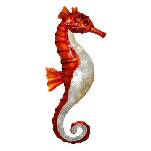 Eangee Seahorse Wall Decor Red And Pearl