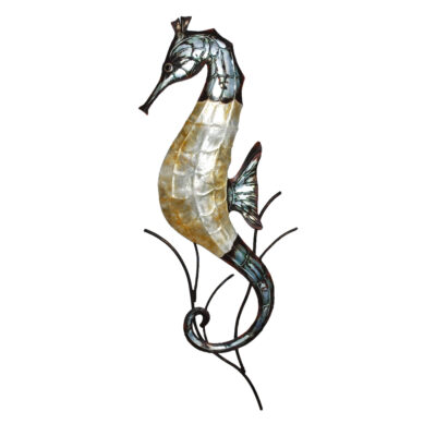 Eangee Seahorse Wall Decor Gray And Pearl