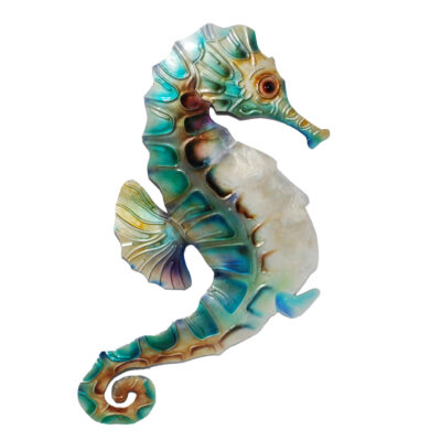 Eangee Seahorse Wall Decor Blue And Pearl