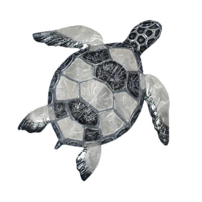 Eangee Sea Turtle Small Wall Decor Pewter Checkered
