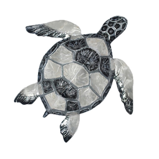 Eangee Sea Turtle Small Wall Decor Pewter Checkered