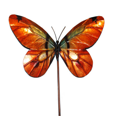 Eangee Garden Stake Butterfly Orange