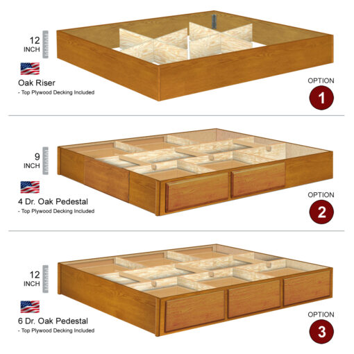 Oak Pedestal Options