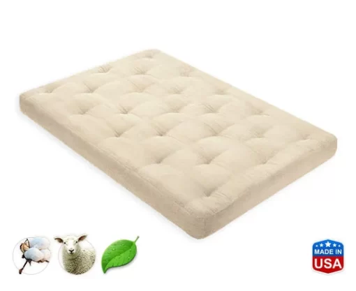 5" Organic Cotton & Wool Futon Mattress