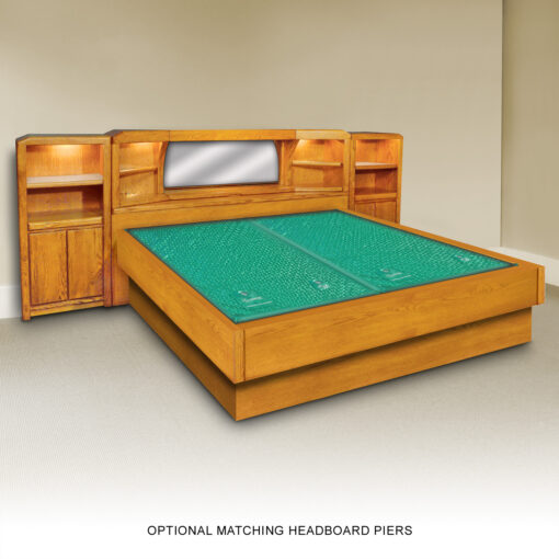 Oak Marathon Waterbed Headboard with Pier Unit