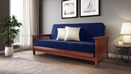 Denali Queen Size Warm Cherry Wall Hugger Futon Frame