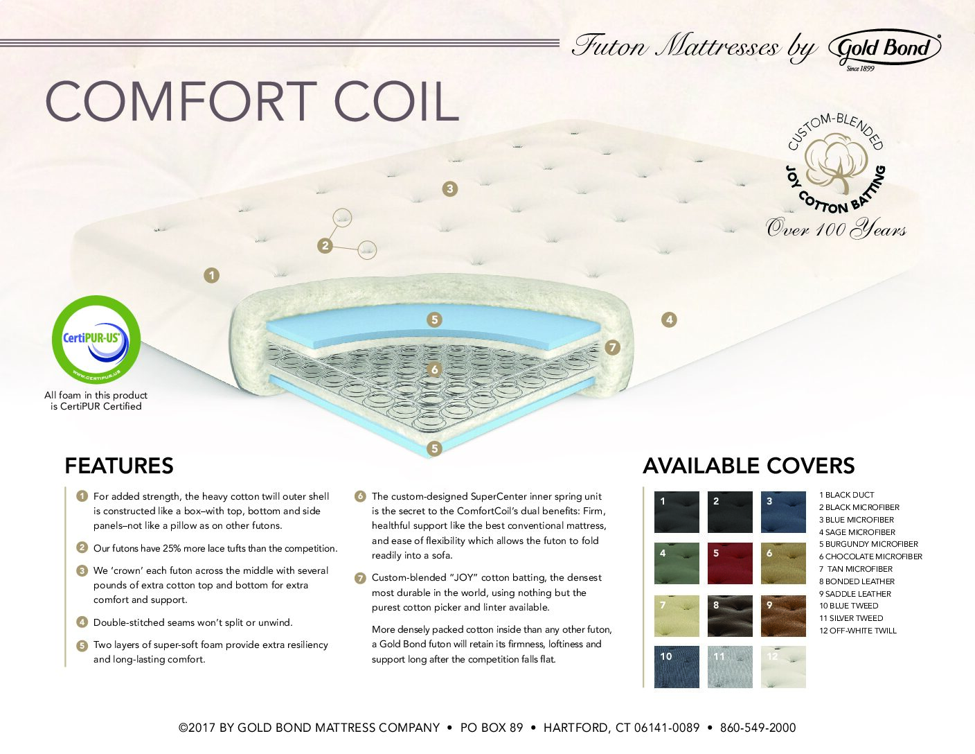 Comfort Coil 9" Futon Mattress - Full Size
