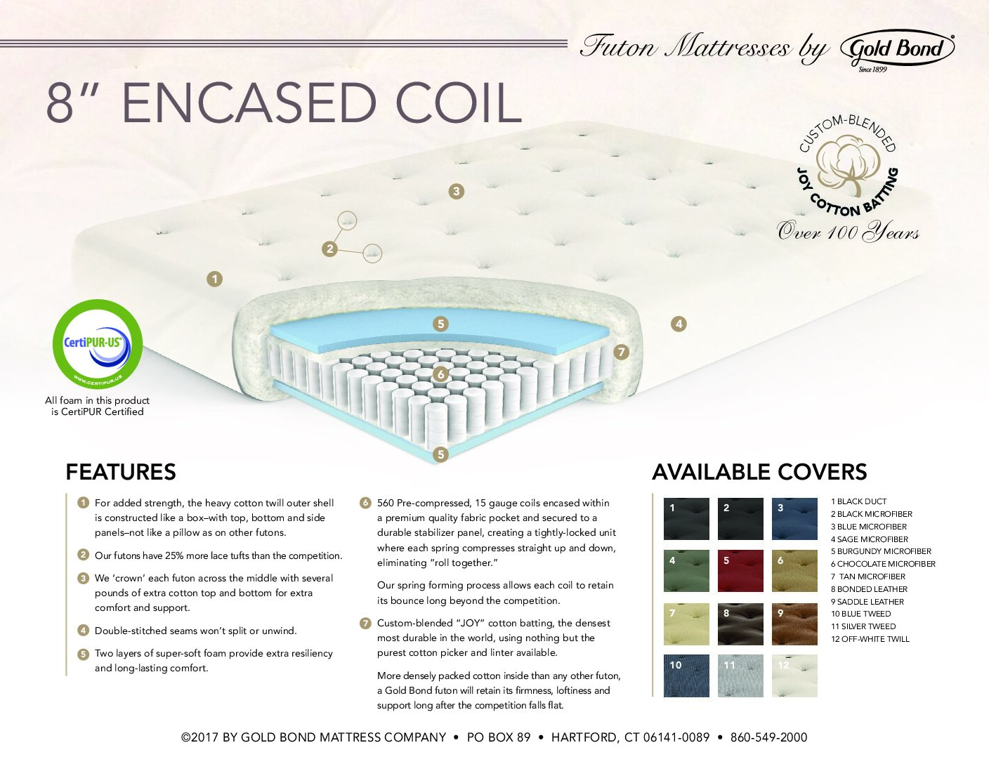 Encased Coil 8" Futon Mattress - Full Size