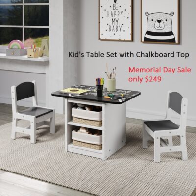 Kid's Table Set with Chalkboard Top