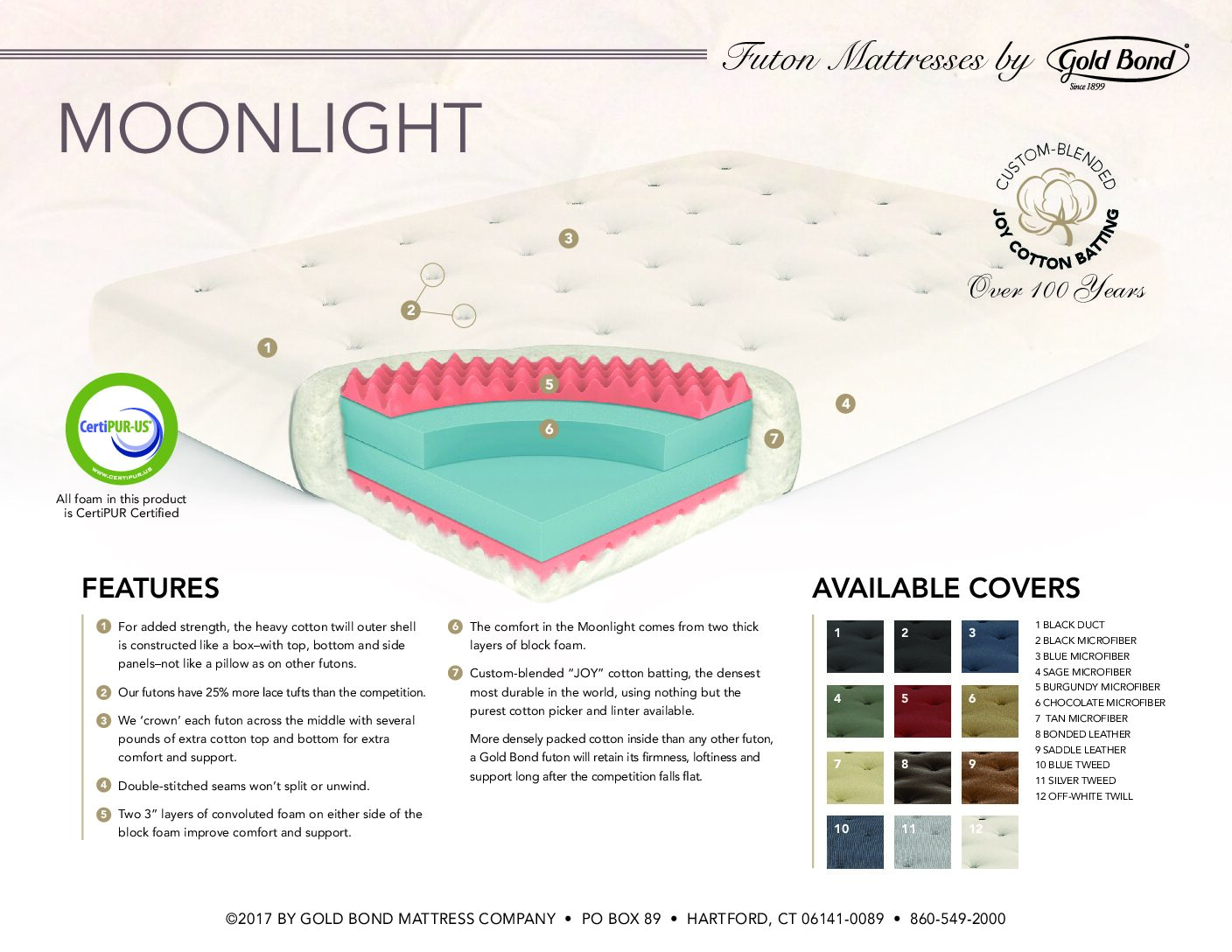 Moonlight 9" Futon Mattress - Full Size
