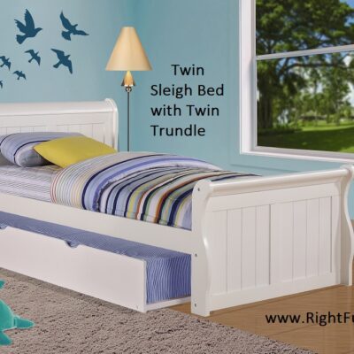 Twin Sleigh Bed with Twin Trundle