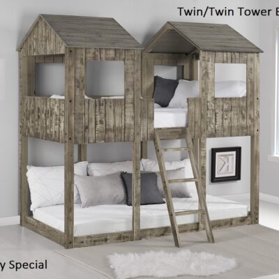 Twin/Twin Rustic Tower Bunkbed