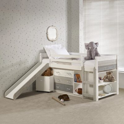 Twin Modular Low Loft Bed with Slide