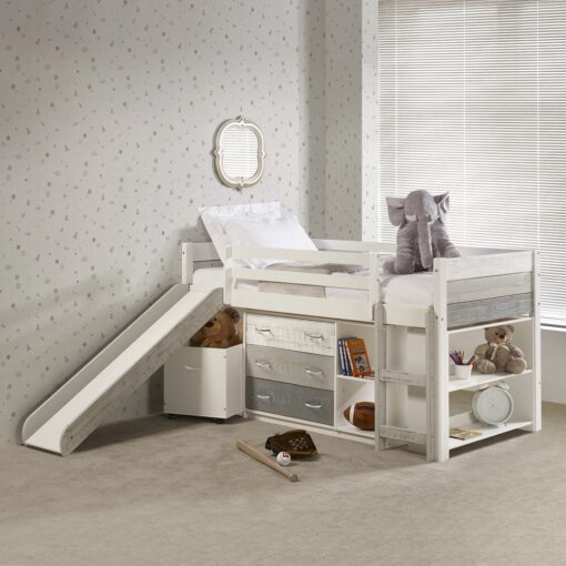Twin Modular Low Loft Bed with Slide